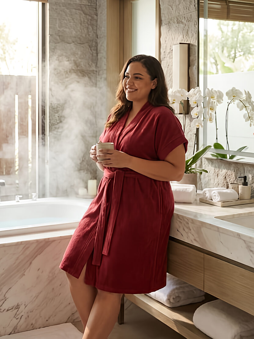 Roupão feminino marsala La Luna