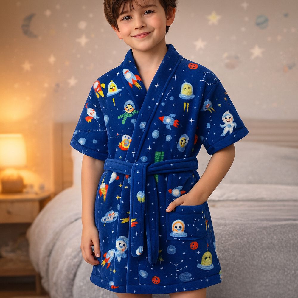 Roupão de banho felpudo 8 a 16 anos estampado La Luna
